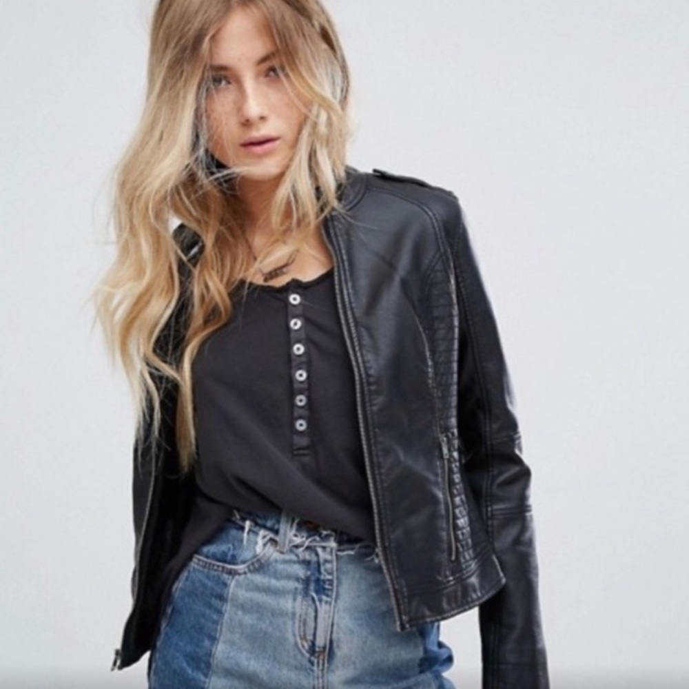 Hollister faux leather jacket